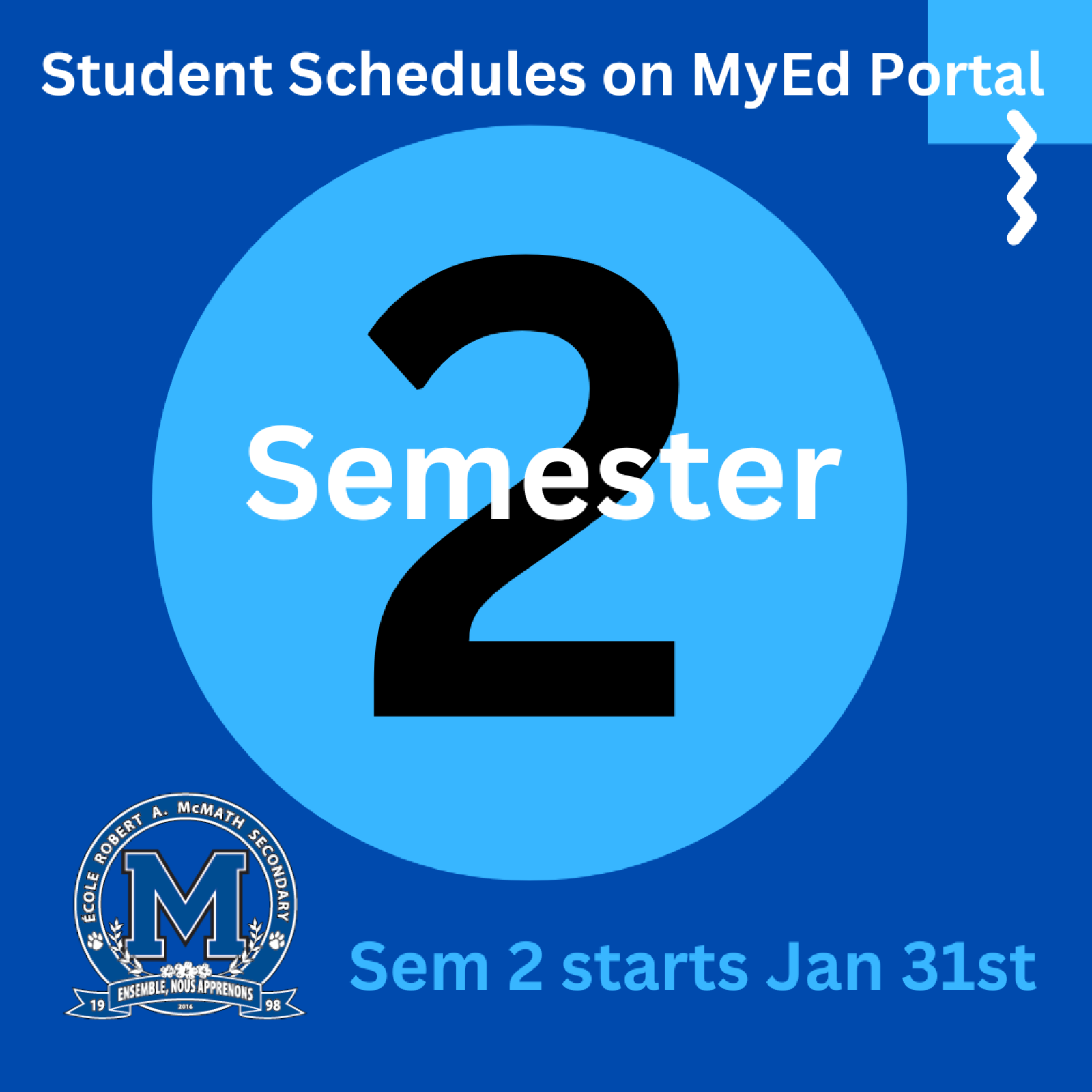 Semester 2 Student Schedules on MyEd Portal & Instructions to View